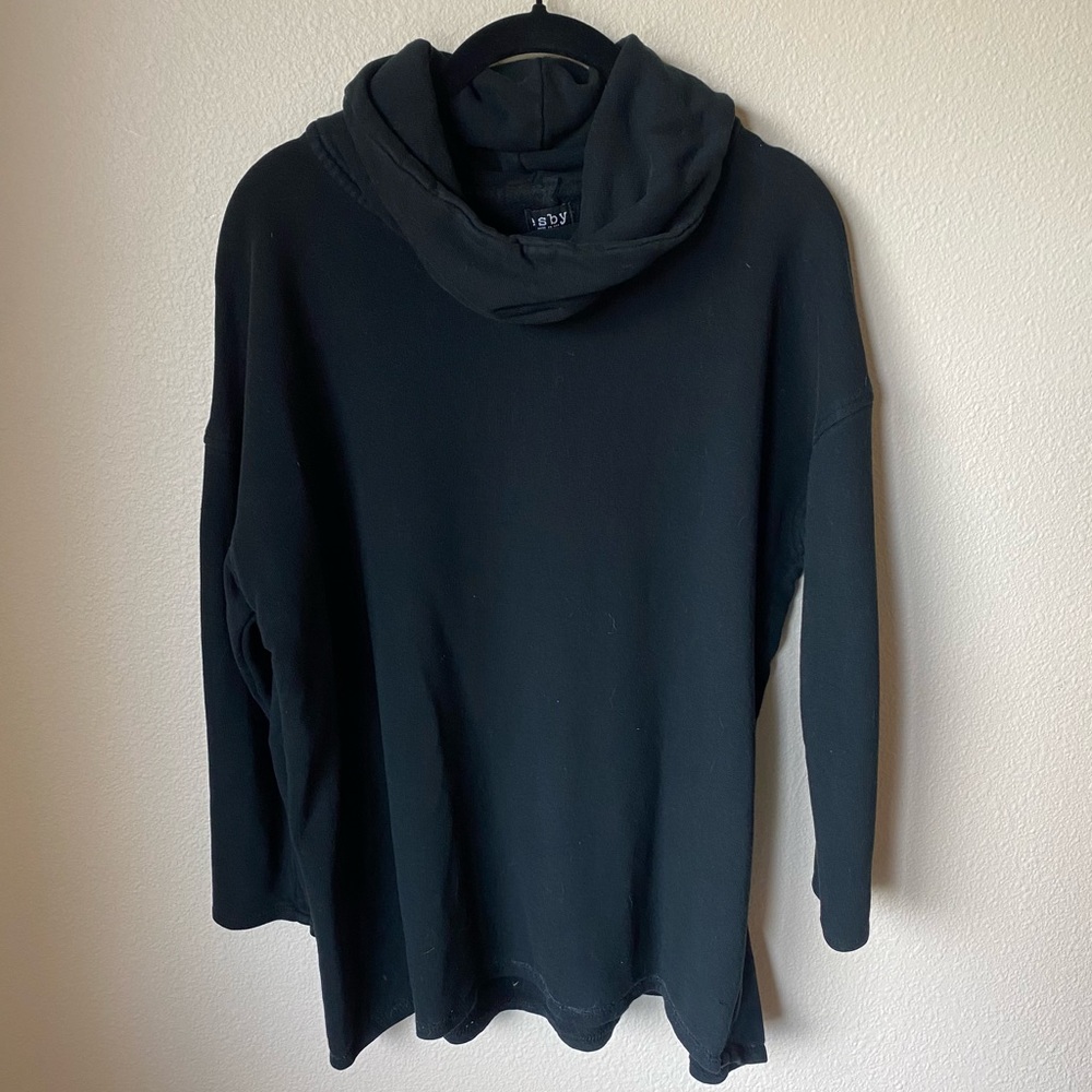 ESBY Cowl Neck Sweater, Oversized Small, Black, Cozy, Fall, Cotton